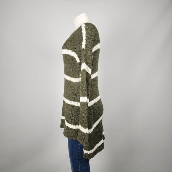 Kersh Green & Cream Striped Knit Sweater Size XS/S - Picture 4 of 8